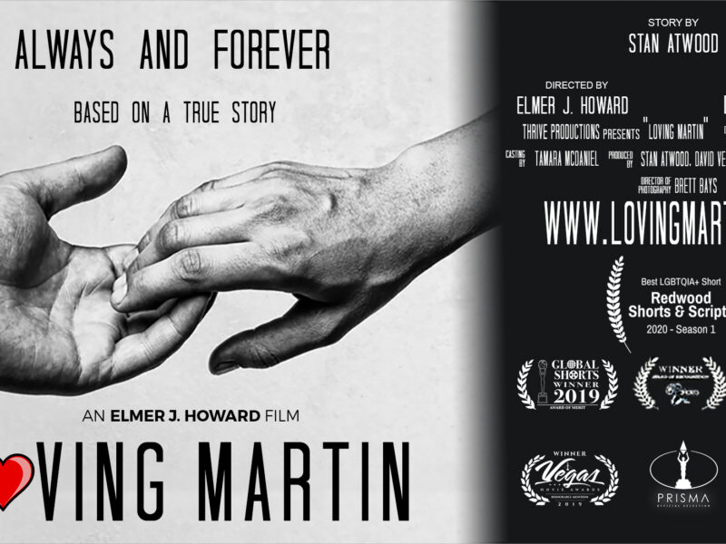 Loving Martin Movie poster showing two hands reaching for each other
